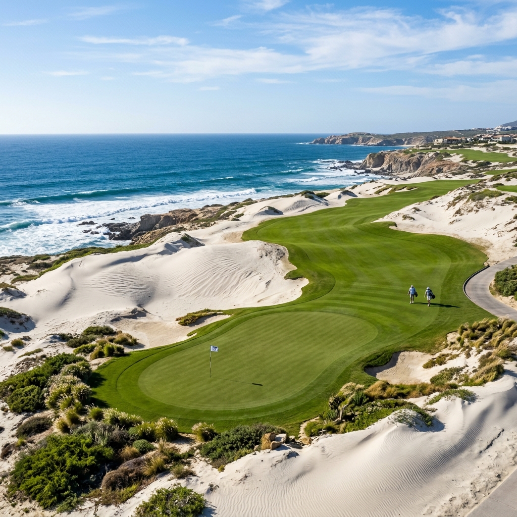 Hoyos sobre las dunas del Pacífico en Diamante Dunes Course