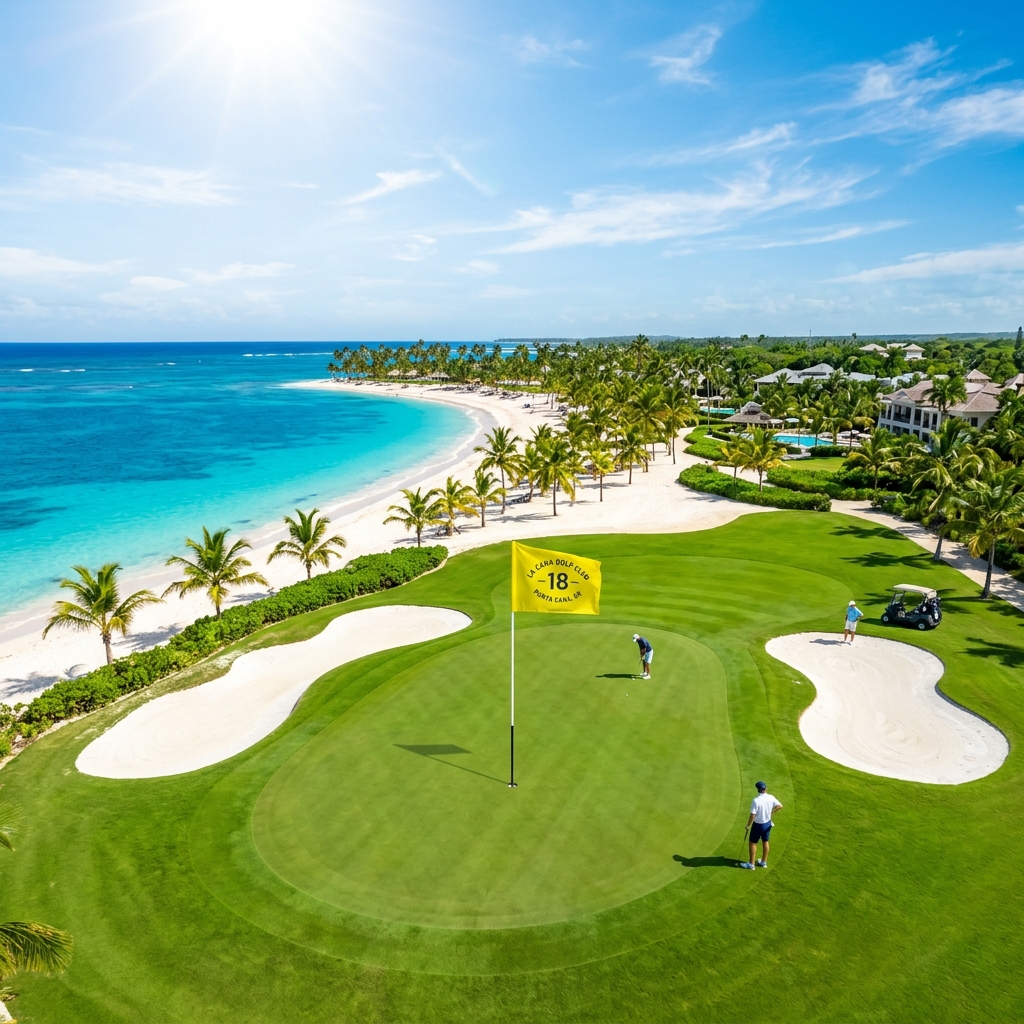 Nine Arrecife de La Cana Golf Course con vista al mar Caribe